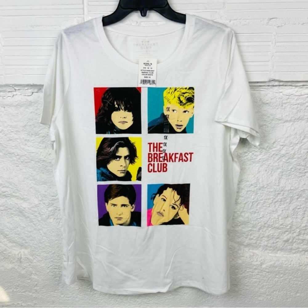 NWT THE BREAKFAST CLUB white short sleeve cotton shirt size 1X & 2X